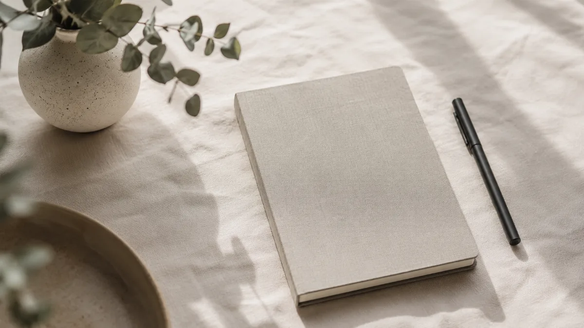 Calm minimalist interior with natural light and a few simple objects