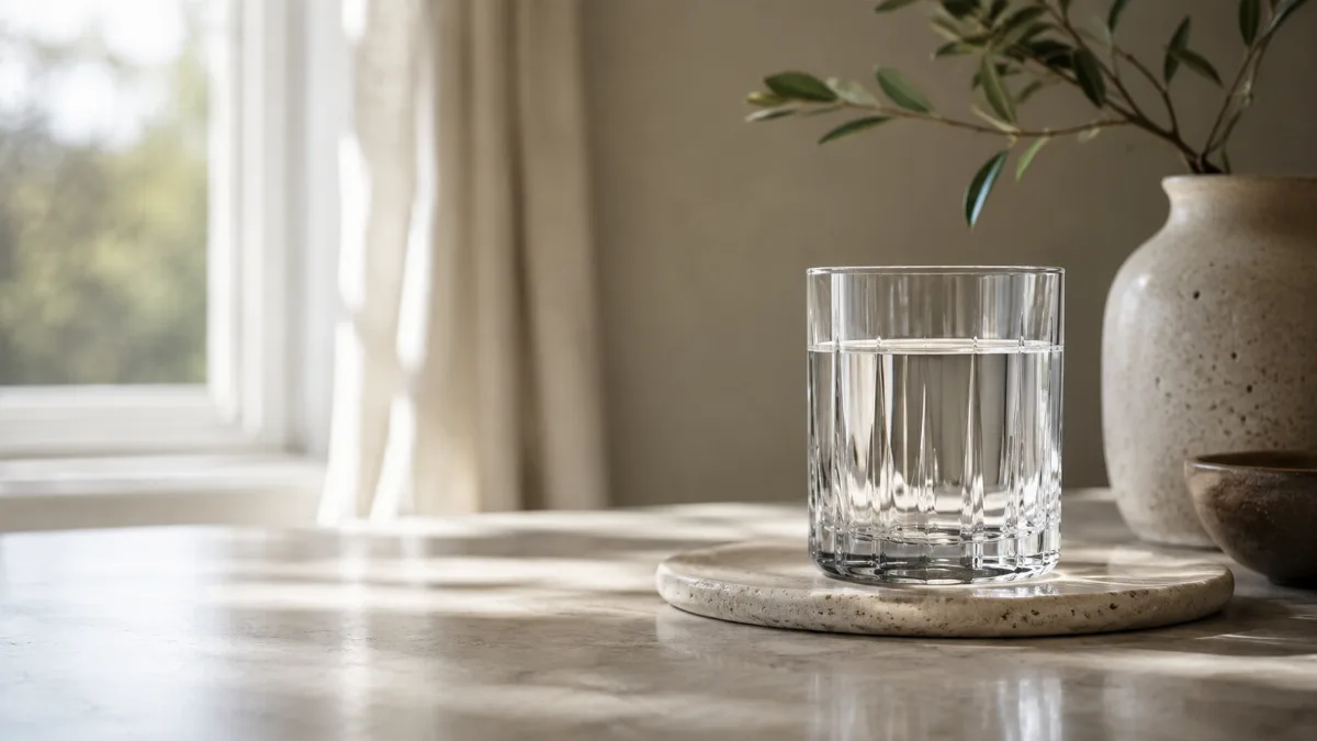 Serene styled vignette with neutral tones and soft daylight