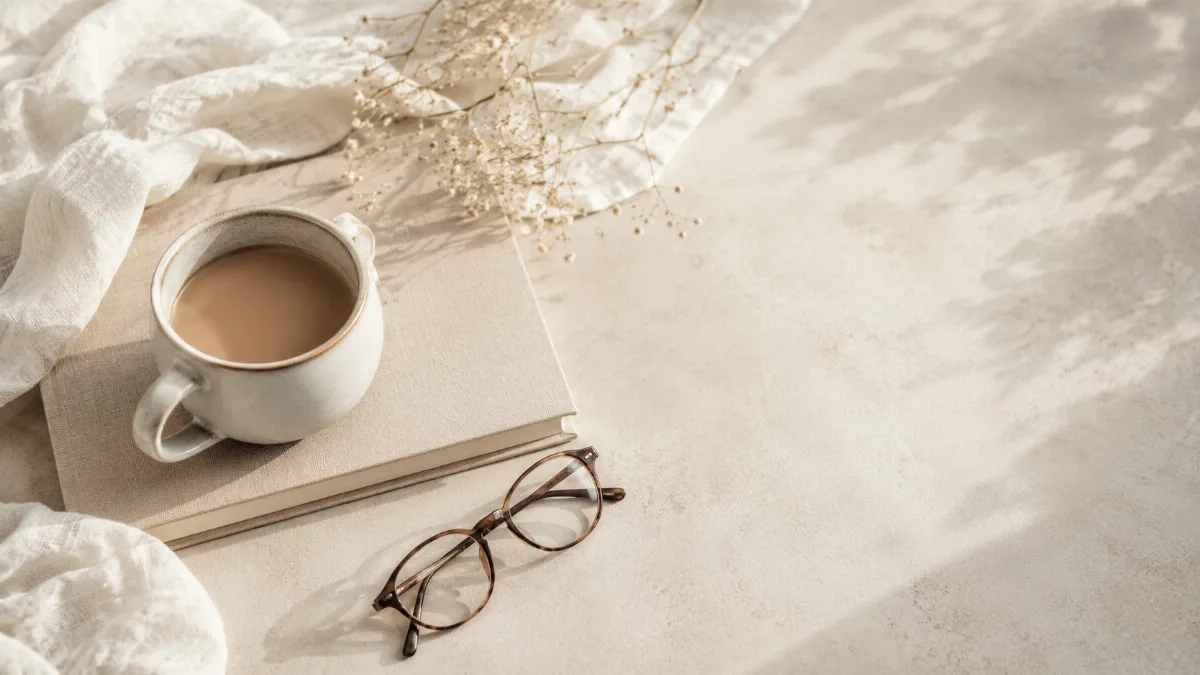 Serene styled vignette with neutral tones and soft daylight