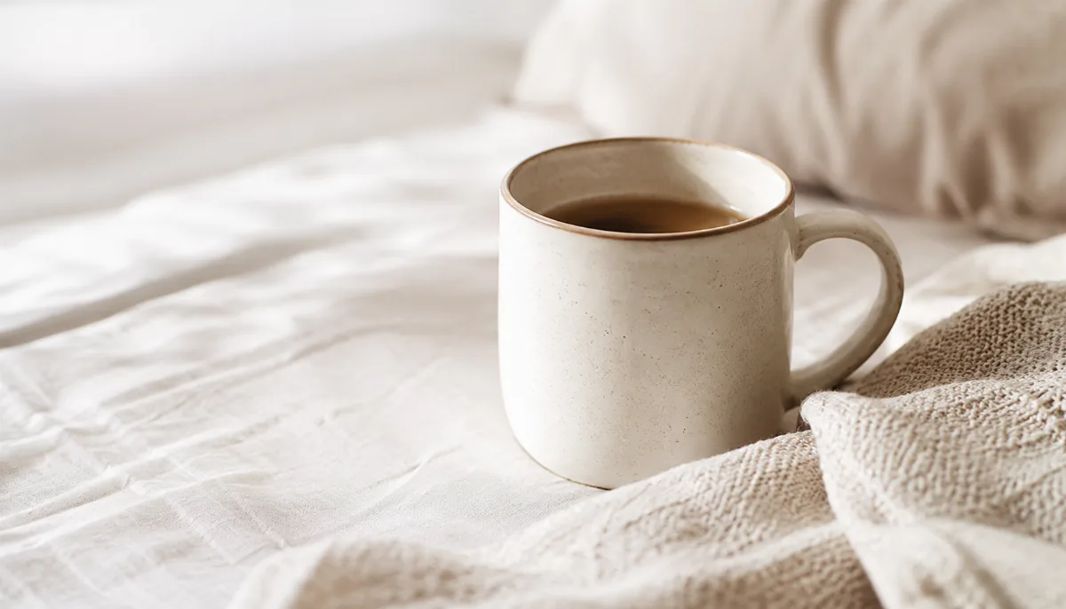 Serene styled vignette with neutral tones and soft daylight