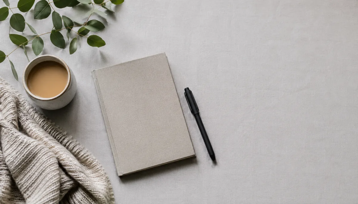 Serene styled vignette with neutral tones and soft daylight
