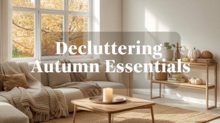 Minimalist fall living room with cozy decor