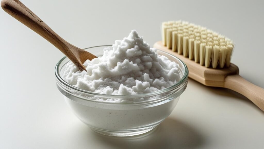 baking soda scrub paste in bowl