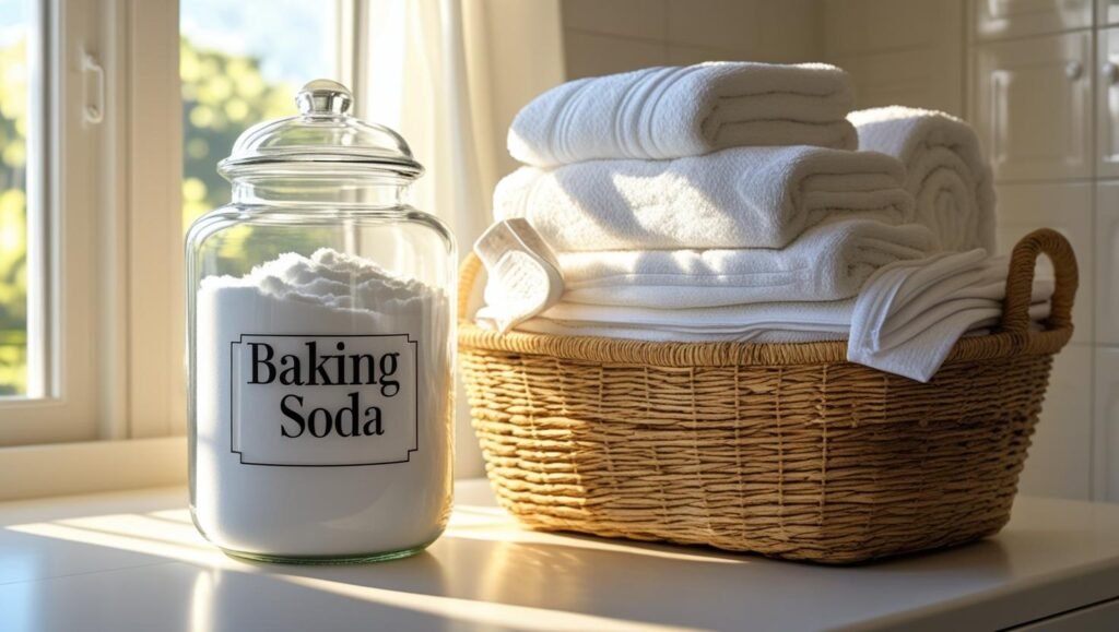Baking soda scrub paste in bowl
