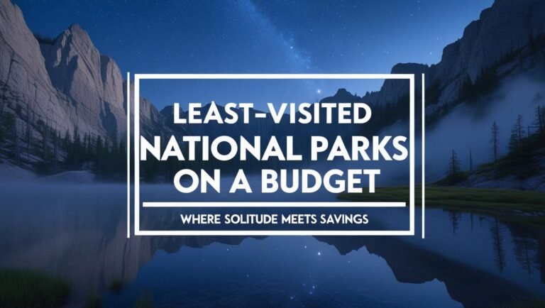 Minimalist remote park landscape with title overlay