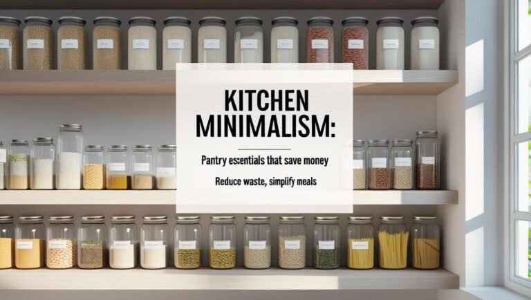 Minimalist pantry jars with title overlay