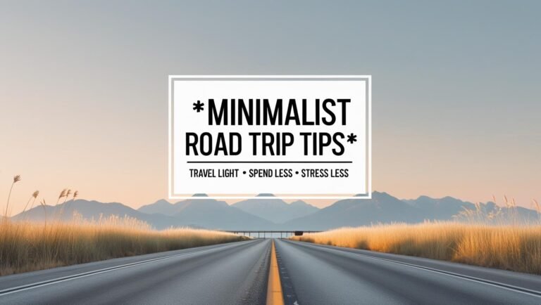 Minimalist highway at golden hour with title overlay