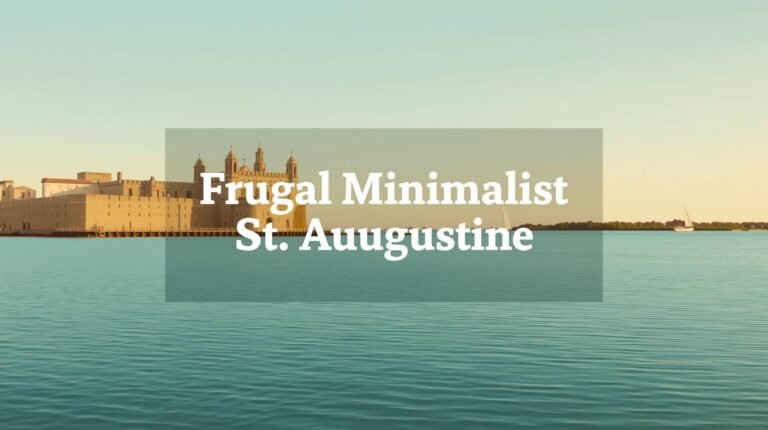 Castillo de San Marcos and St. Augustine bayfront at golden hour with modern title overlay
