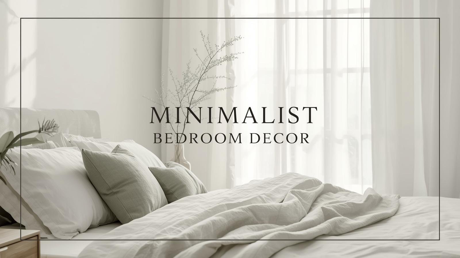 A serene minimalist bedroom with a neatly made bed, a simple wooden nightstand, and a small green plant, showcasing minimalist bedroom decor for better sleep.