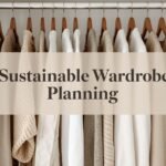 Minimalist closet with capsule wardrobe in neutral tones.